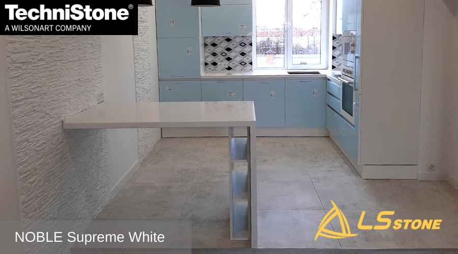 Technistone noble Supreme White kitchen 4